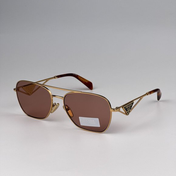 Prada PRA50S 5AK08M Sunglasses Gold Dark Violet Unisex Pilot PR A50S - Picture 9 of 12